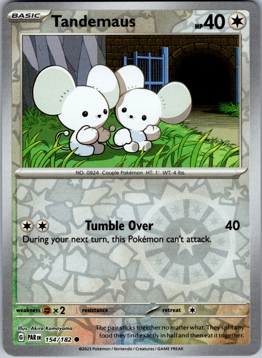 Pokemon - Tandemaus - 154/182 - Reverse Holo - Paradox Rift  - NM/M