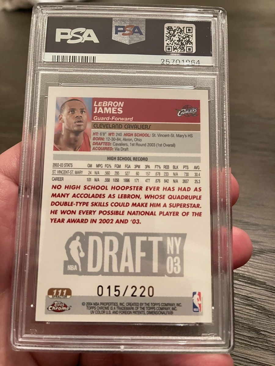 2003-04 Topps Chrome Lebron James #111 Xfractor Rookie Card RC