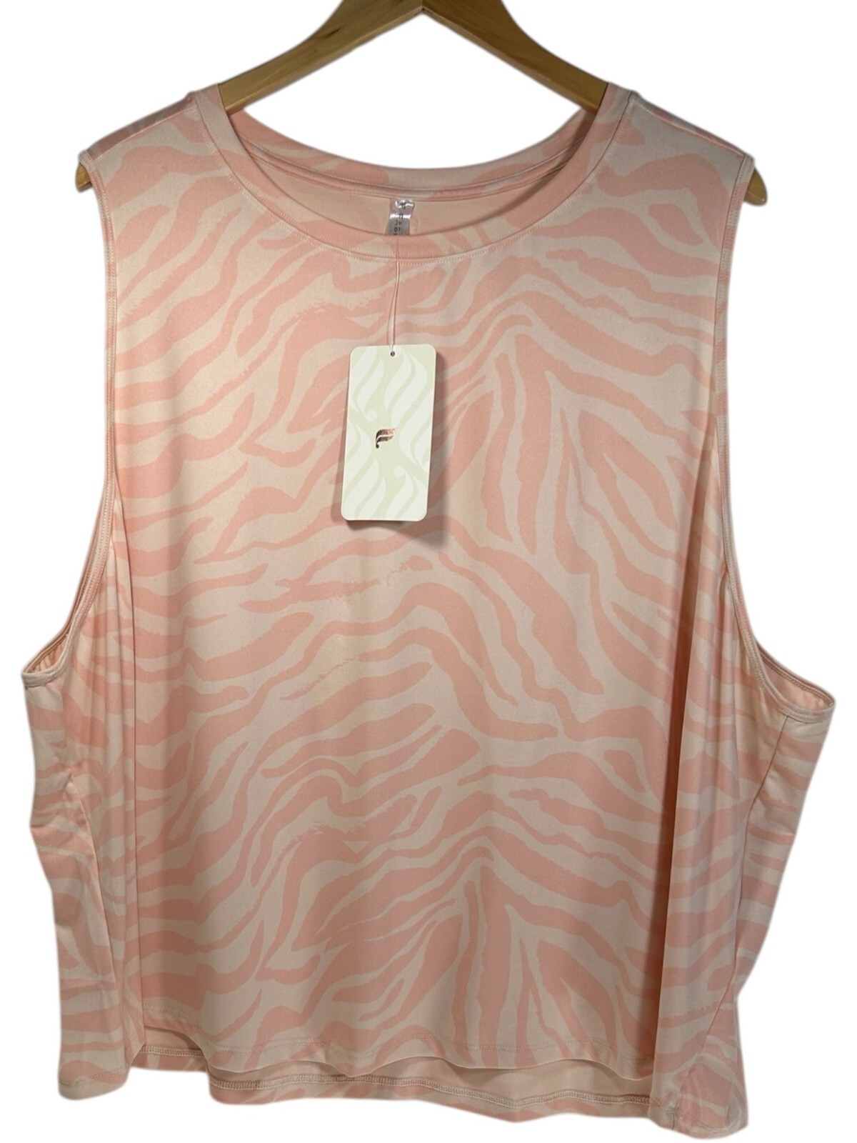 Fabletics Blake Muscle Tank Top Women 4X Plus Size Pink Zebra Print Athletic Gym