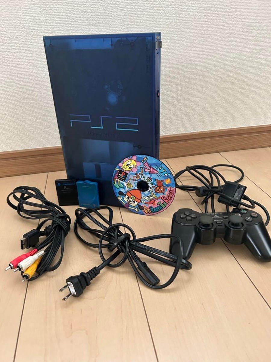 美品　付属品全て有り　プレイステーション2本体　SCPH-37000L 箱付き・付属品完備 PlayStation 2 オーシャン・ブルー SCPH