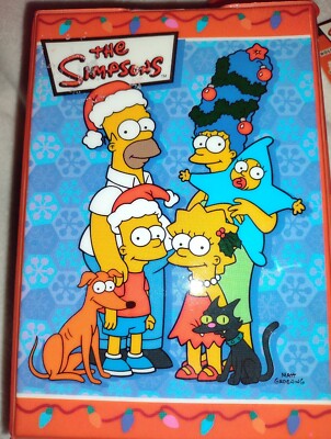 THE SIMPSONS CHRISTMAS ORNAMENT 3 PIECE COLLECTOR VINYL CASE 2004 CARLTON FOX