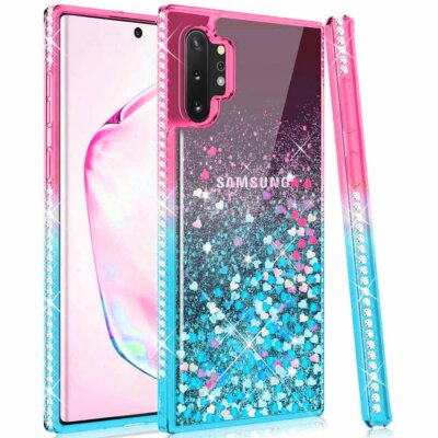 SAMSUNG GALAXY M51 - DIAMOND LIQUID Glitzer Tasche Case Hülle Handy ROSA BLAU