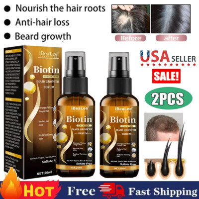 Biotin Hair Growth Spray Anti Hair Loss Fast Regrowth Scalp Treatment Serum US*