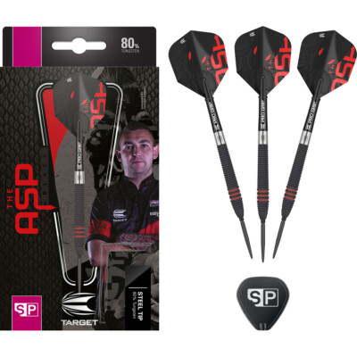 Nathan Aspinall 80% Black Swiss Point Steel Tip Darts by Target