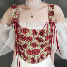 Korea Style Summer Vintage Lace Up Camisole Women Bow Bandage Hollow Tank Top