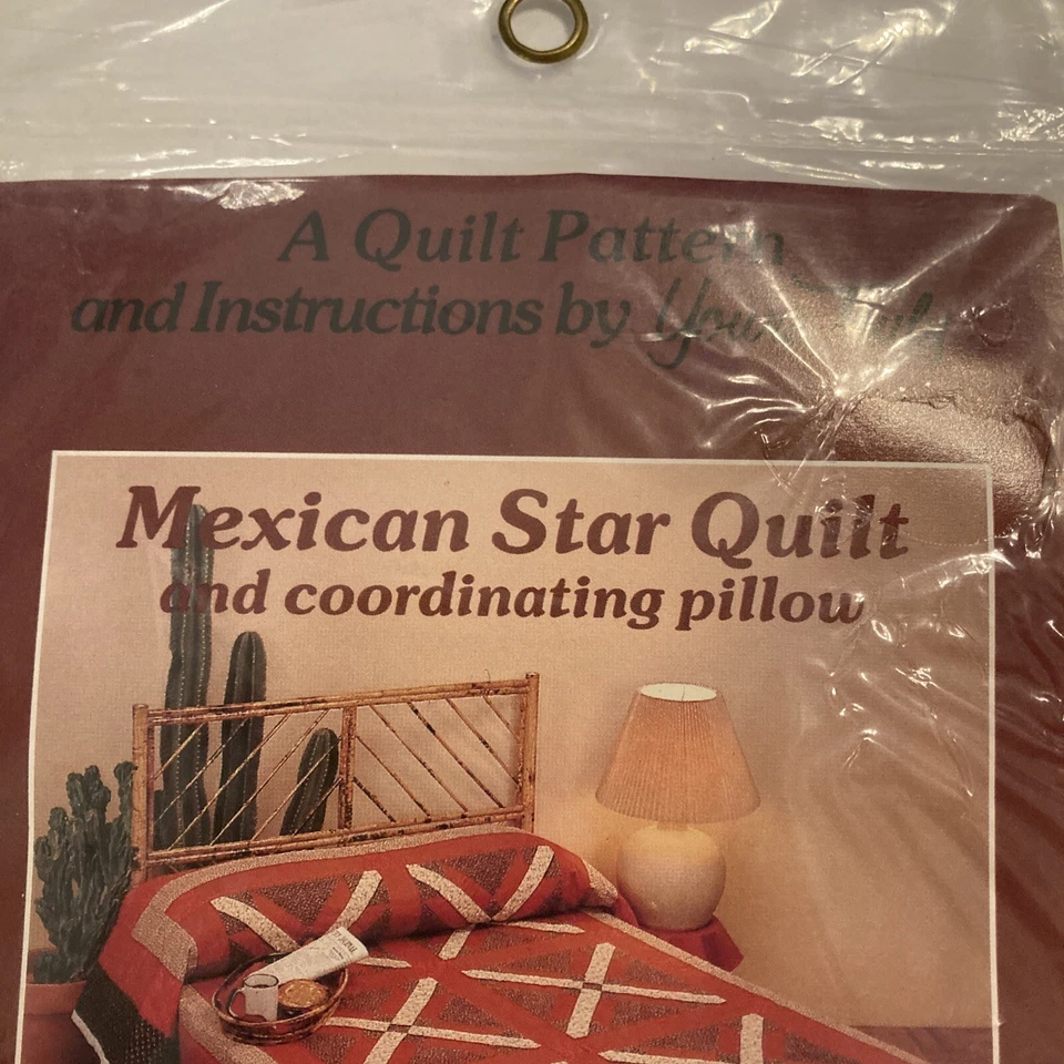 A Quilt Pattern and Instructions by Yours Truly 2 Mexican Star Quilt Pillow - Image 2 of 4