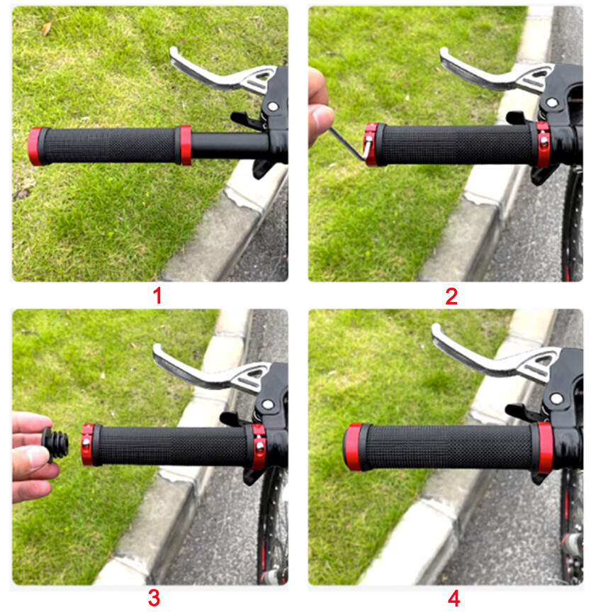 Poignées De Guidon Vélo Verrouillables (Lock-On) - Pour VTT Et Route - Multicolore - Caoutchouc