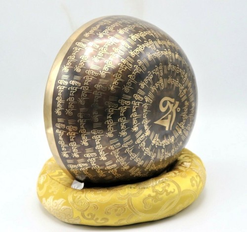 10 inches Mantra singing bowl, Handmade in Nepal, meditation, Chakra healing. - Picture 6 of 8