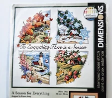 Dimensions Stamped Cross Stitch Kit #3174 A Season For Everything Nature Sampler