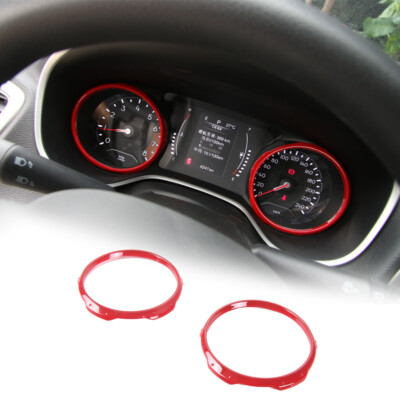 Red Dashboard Instrument Panel Trim Decor Ring Bezels fit for Jeep Compass 2017+