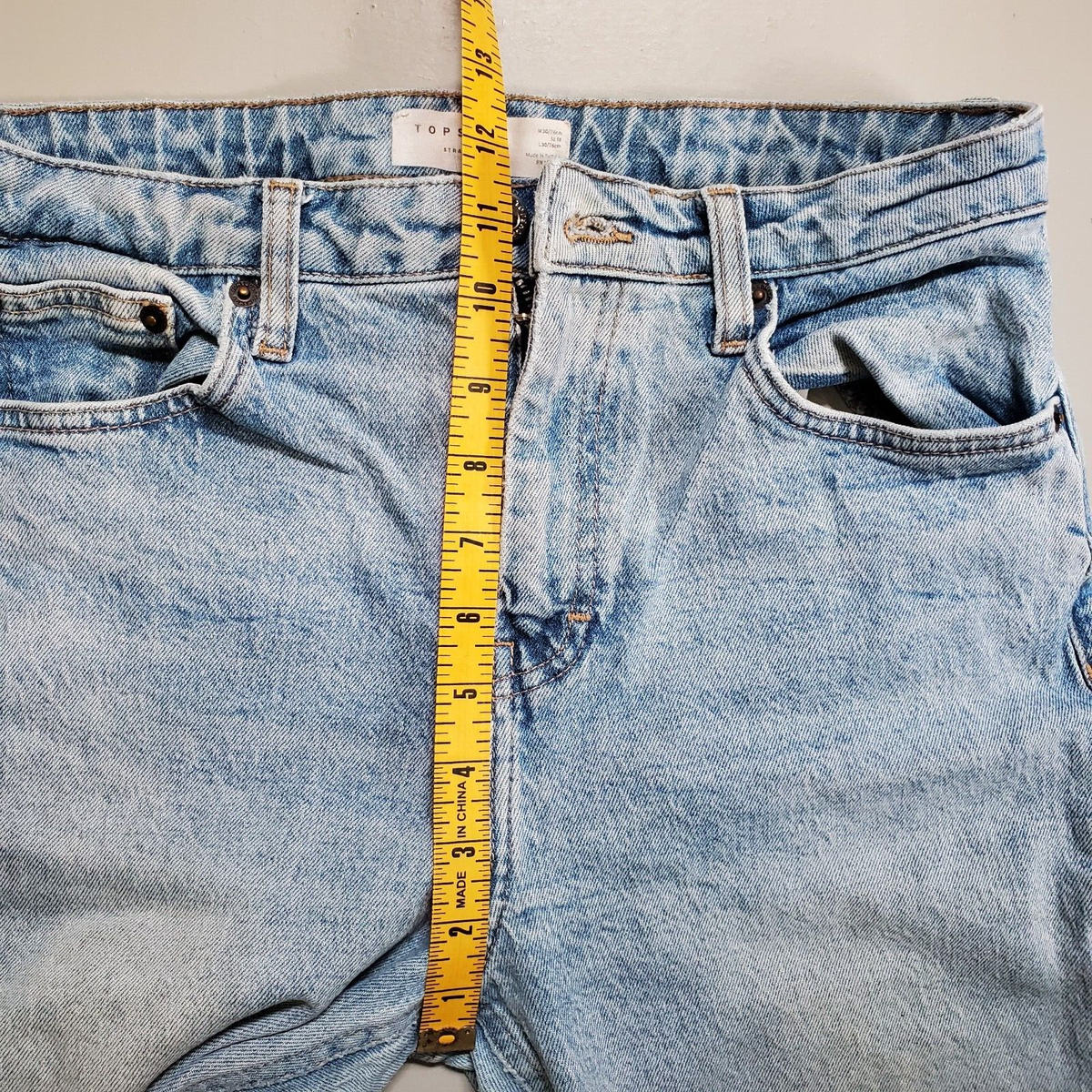 Jean Boyfriend Topshop Moto Déchiré Bleu Foncé – Taille W24 L30, Très Bon état