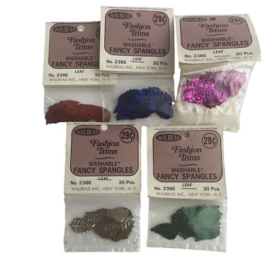 NEW Walbead Fancy Trimmings Lot Of 5 NOS Packs Sequins For Beaded Ornaments