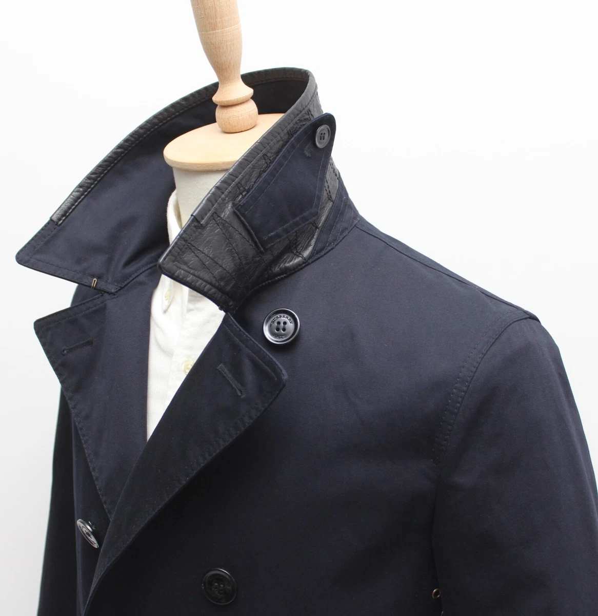 Men s BURBERRY BRIT Cotton Double Breasted Coat Jacket Rain Coat