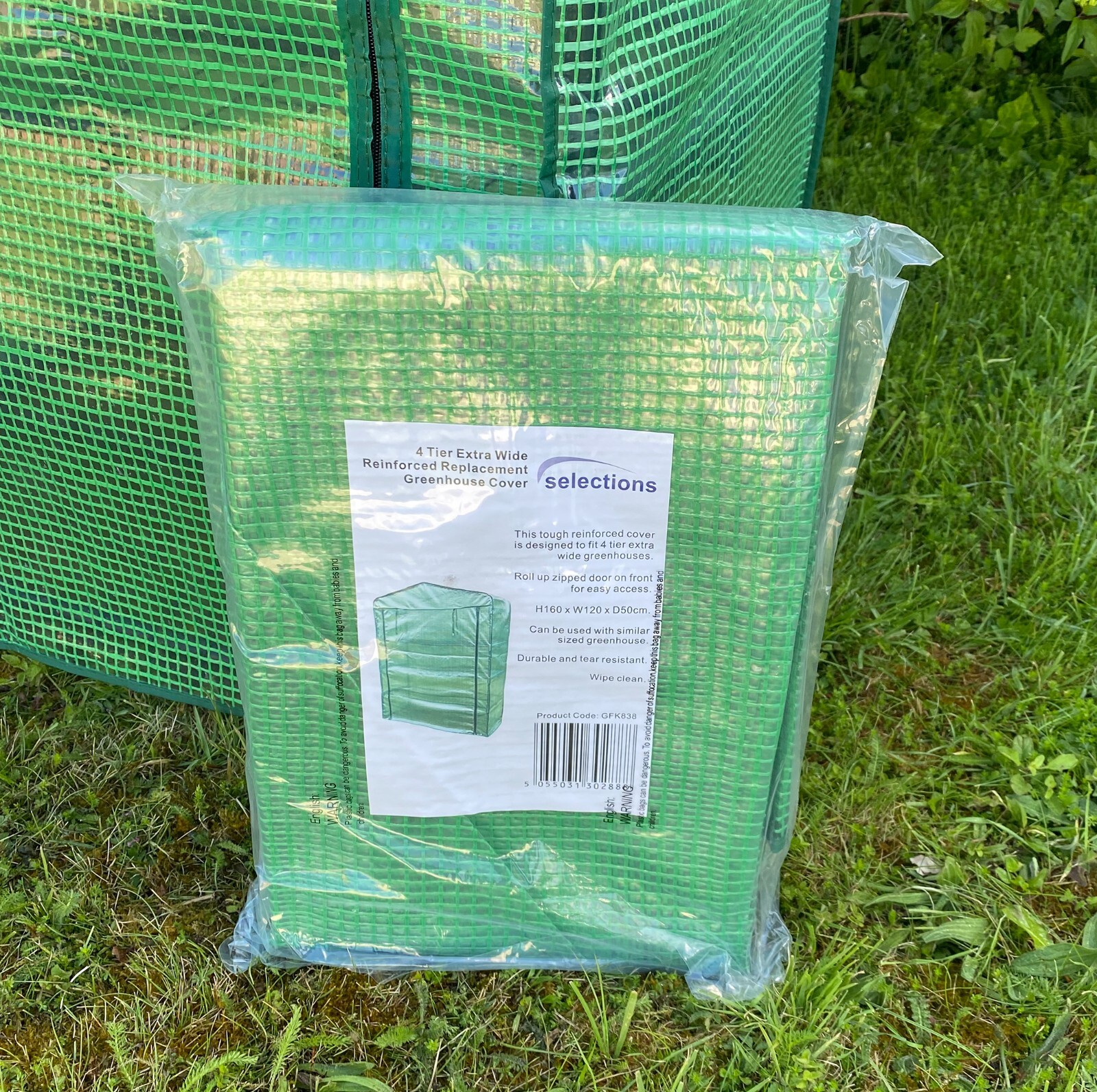 4 Tier Extra Wide Reinforced Replacement Plastic Greenhouse Cover Garden