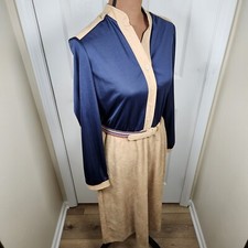 VTG 70's  Kay Windsor Shirt Dress Womens Sz S/ M Color Block Retro Western