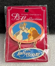 Disney Japan Mickey and Pals Sweet Kiss Series Lady & the Tramp Dangle Pin