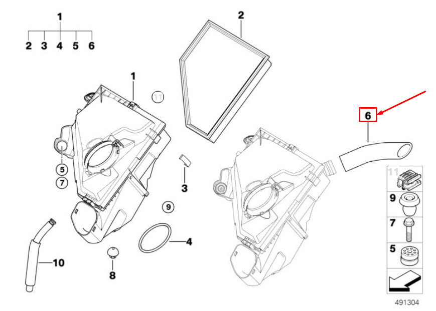 BMW 1 E81 Suction Silencer Hose 13717803343 7803343 OEM for sale