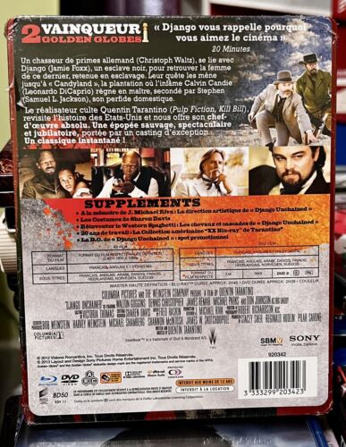 Django Unchained Steelbook Blu-ray - DVD **Super Rare French Version** Sealed! - Picture 2 of 2