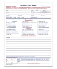 300 - Pre-Service Check-In Form #7280 / 8.5" x 11"