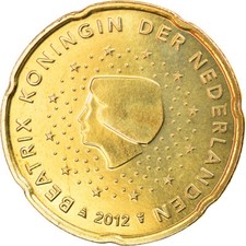 [#794067] Netherlands, 20 Euro Cent, 2012, Utrecht, BU, MS(63), Brass, KM:269