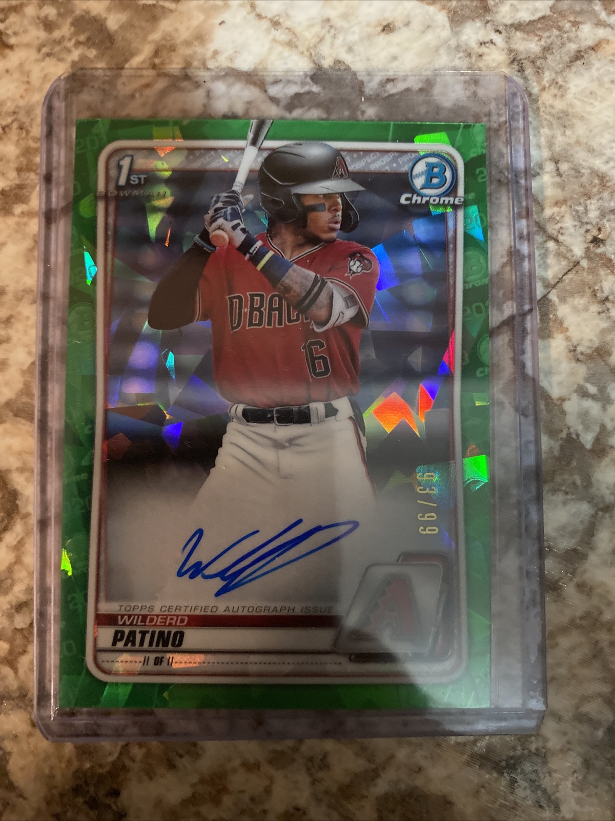 WILDERD PATINO 2020 BOWMAN CHROME GREEN ATOMIC REFRACTOR AUTO AUTOGRAPH #D /99