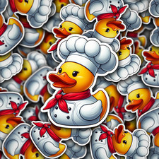 Chef Rubber Duck Vinyl Sticker
