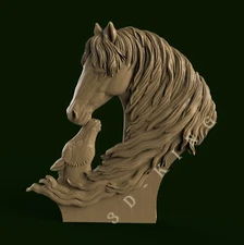 3D STL Model HORSE FAMILY for CNC Router Aspire Artcam 3D Printer Engraver Mill