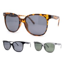 Polarized Classy Iconic Feminine Thin Plastic Horn Rim Round Sunglasses