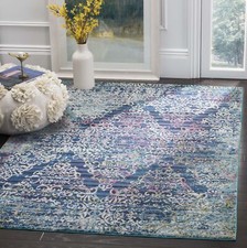 Safavieh Power Loomed Aria Collection Blue / Multi Area Rugs - ARA128B