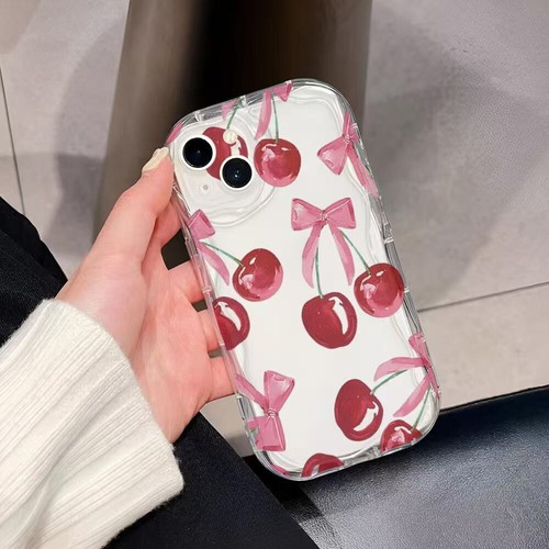 Charming Cherry Bow Phone Case For iPhone 16 Pro Max 15 14 13 12 Mini 11 8 Cover - Picture 10 of 12