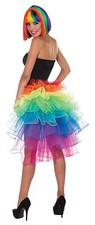 Bustle Skirt Multi Layered Polyester Tulle Rainbow Tie On Colorful Costume Accs