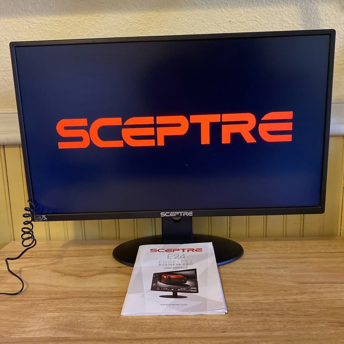 NICE! Sceptre E249W-19203R 24" FHD LED Monitor HDMI VGA 75Hz Build.