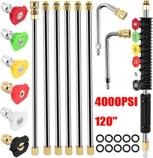 120inch High Pressure Washer Gun Extension Wand Lance Gutter Cleaner Nozzles Kit