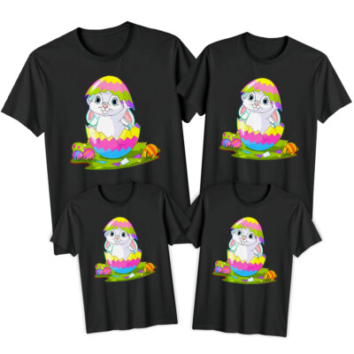 Familie Hase Frohe Ostern T-Shirt Tee süß Festival Urlaub Party passend 1#ED