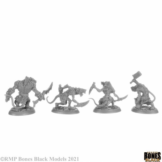 Reaper 44148 Wererats [4] (Bones Black) Boss Stalker Skinner Hacker ...