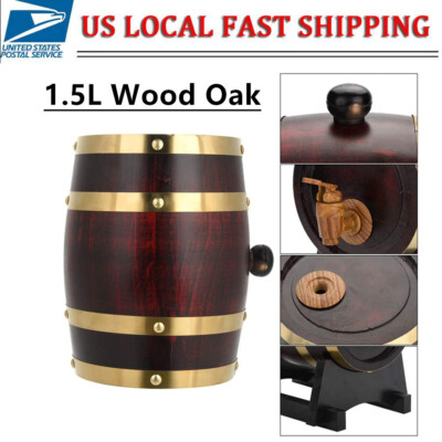 1.5L Oak Barrel is Used for storage of fine wine, brandy, whiskey, tequila, etc 