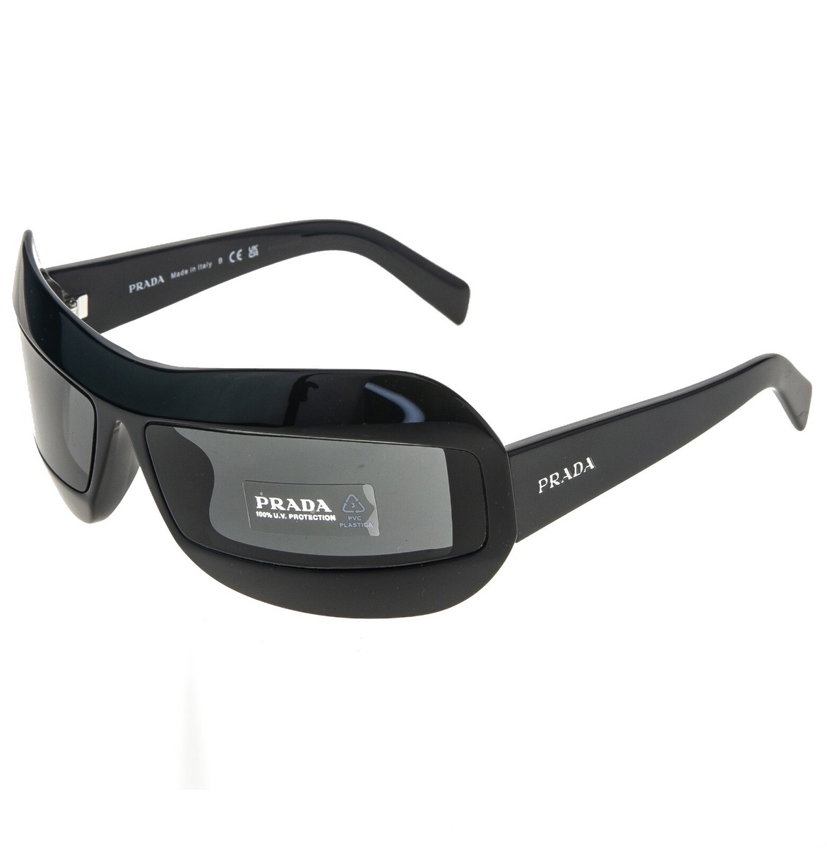 PRADA Futuristic Black Wrap Mask Logo PR30YS 30Y Fashion Limited