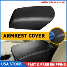 Fits For 2011-2019 Ford Explorer Leather Center Console Lid Armrest Cover Black
