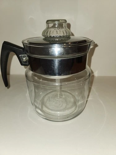 Vintage Pyrex Flameware 8859-B Glass 9 Cup Percolator Coffee Pot Complete
