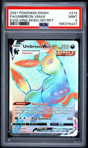 Pokemon Umbreon Vmax Evolving Skies 214/203 Secret Rare PSA 9 Mint