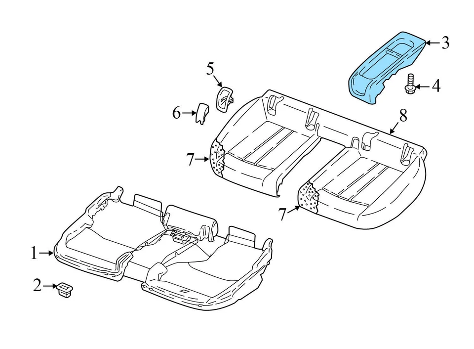 AUDI S5 2017-2024 - Juego de inserción de bandeja de almacenamiento asiento trasero 8W6885079B Foto 3 de 4