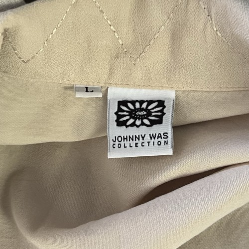 Vintage Johnny Was Beige Knopfleiste Kragen Minikleid Damen Gr. L Stickerei - Bild 5 von 6