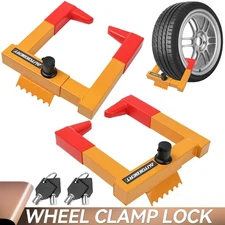 2x Wheel Lock Trailer Security Clamp Lock Heavy Duty Anti-Theft Protection