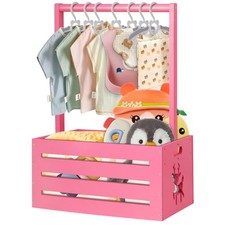 Wooden Baby Shower Crate Closet, Large Baby Toy Storage Basket with Handle, 3...