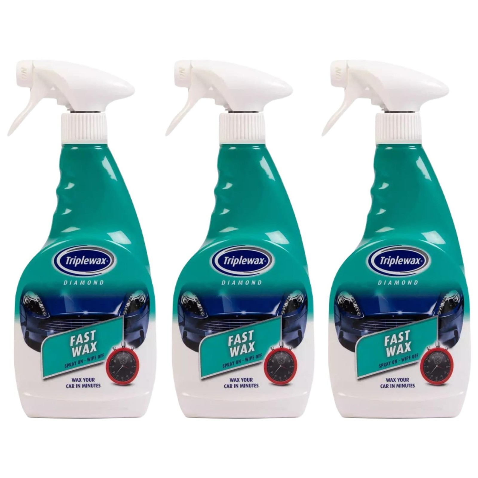 Triplewax Fast Wax Polish Car Exterior Paintwork Valeting Detailing 500ml x3