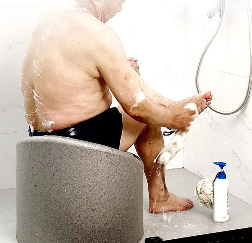 Silla de baño taburete, silla de baño antideslizante EPP, ducha bañera para ancianos, asiento, gris Foto 3 de 4