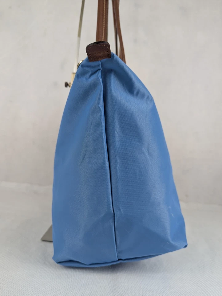 Auténtico Longchamp Le Pliage - Bolso de Mano Azul Nylon Usado, ¡Gran Ganga! Foto 4 de 4