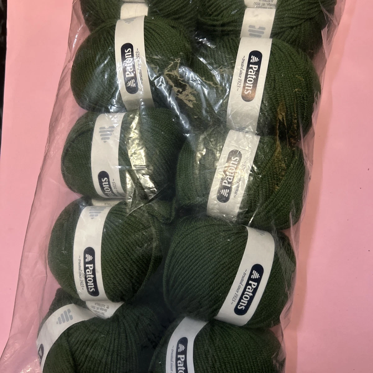 Patons Extra Fine Merino 8Ply 50g Merino Wool # 2130 Hunter Green x 10 BALLS