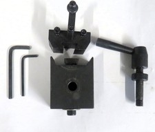 Mini Lathe Toolpost and Toolholder with M10x1.5 mounting bolt.