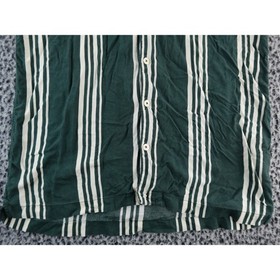 NUON Mens Green White Striped Short Sleeve Button Up Relaxed Fit Shirt Size M